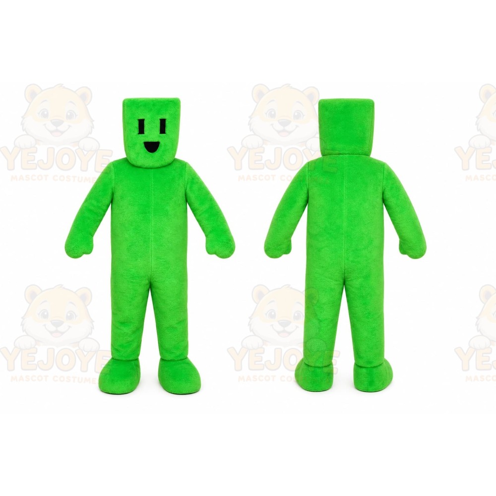 Green Block Figure Mascot Costume for Events and Promotions
