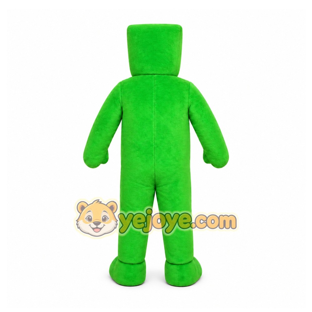 Green Block Figure Mascot Costume for Events and Promotions