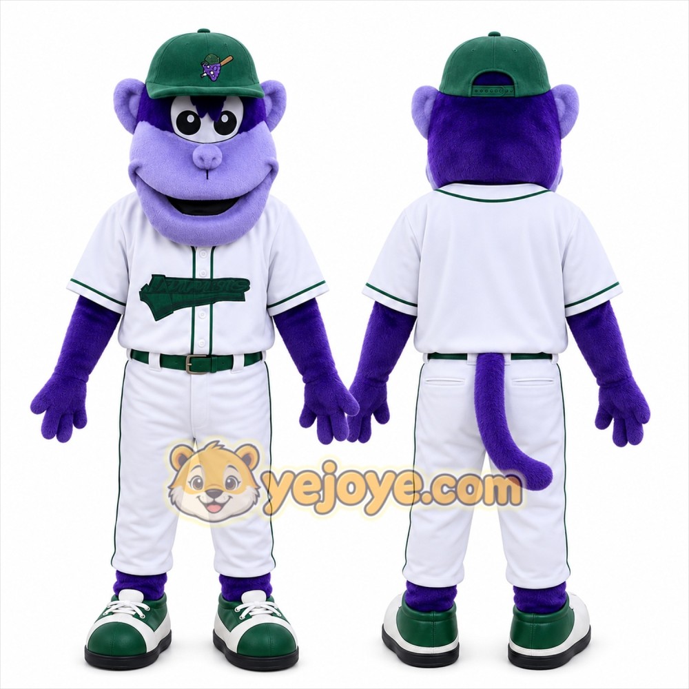 Purple Ape Mascot Costume for Sports Events Purple Ape Mascot Costume for Sports Events