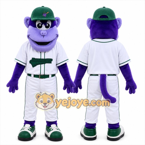 Purple Ape Mascot Costume for Sports Events