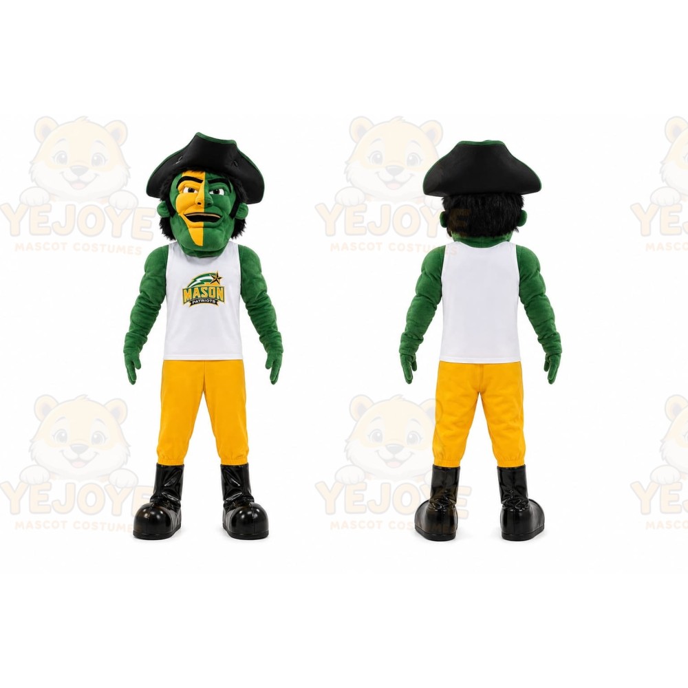 Green Pirate Mascot Costume for Sports Events