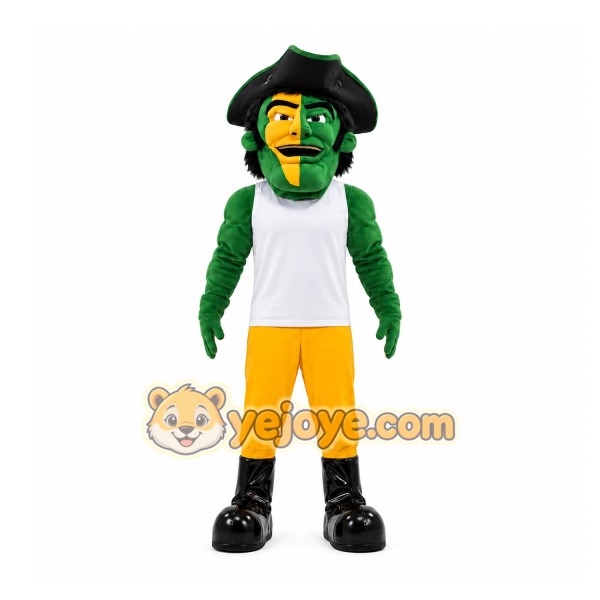 Green Pirate Mascot Costume for Sports Events