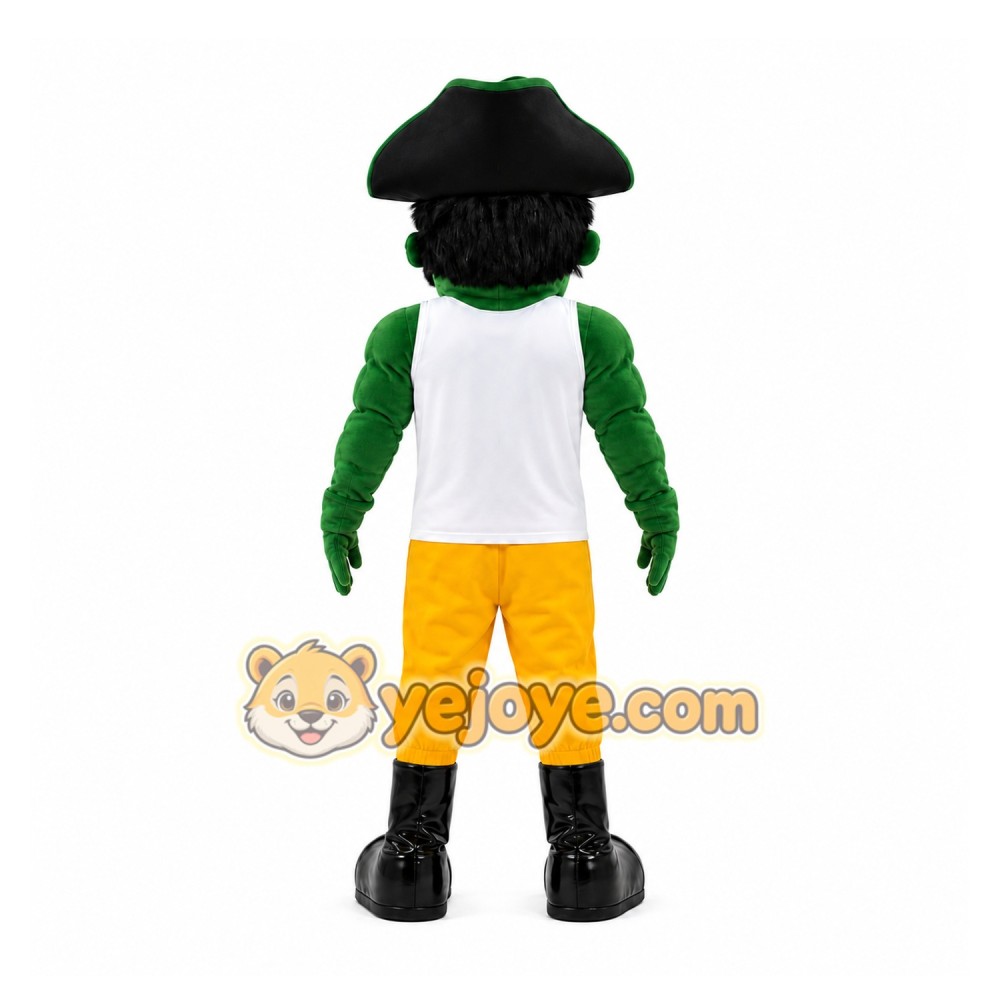Green Pirate Mascot Costume for Sports Events