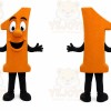 Orange Number One Mascot Costume for Events and Promotions