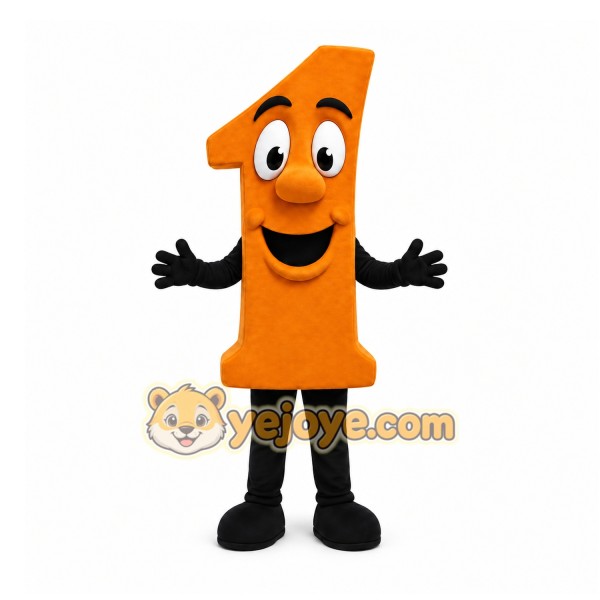 Orange Number One Mascot Costume for Events and Promotions