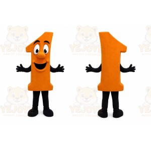 Orange Number One Mascot Costume for Events and Promotions