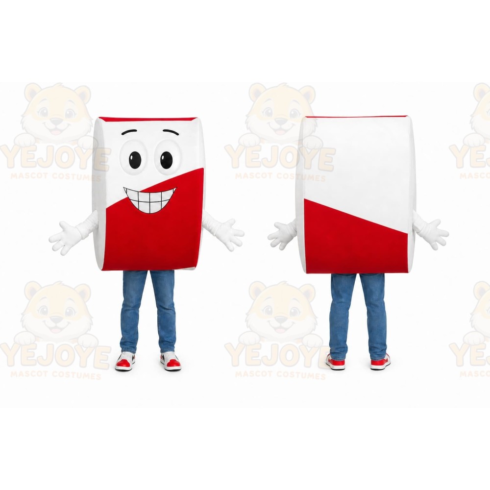 White Milk Carton Mascot Costume for Restaurant Promotions