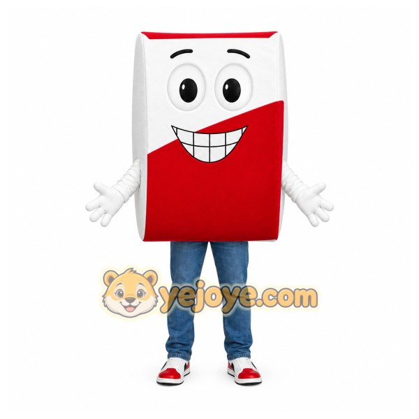 White Milk Carton Mascot Costume for Restaurant Promotions White Milk Carton Mascot Costume for Restaurant Promotions