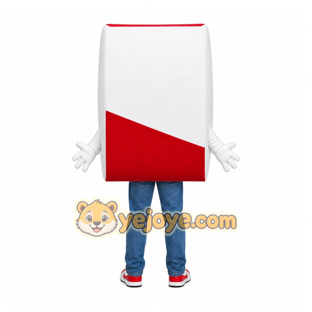 White Milk Carton Mascot Costume for Restaurant Promotions White Milk Carton Mascot Costume for Restaurant Promotions