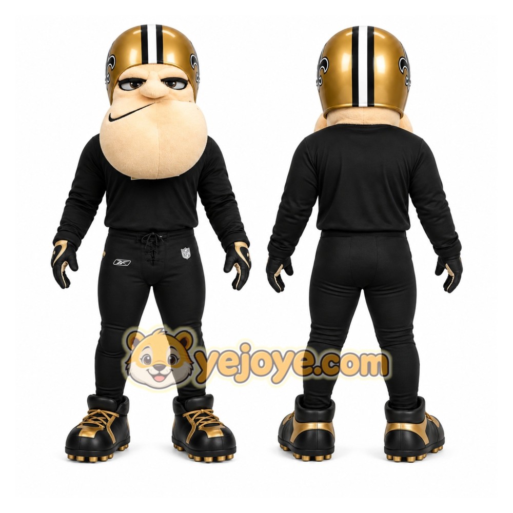 Black Football Player Mascot Costume for Sports Events Black Football Player Mascot Costume for Sports Events