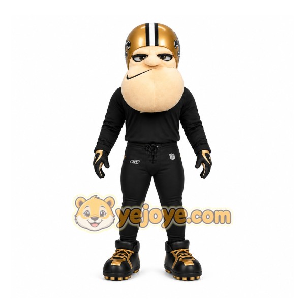 Black Football Player Mascot Costume for Sports Events