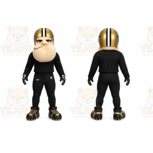 Black Football Player Mascot Costume for Sports Events