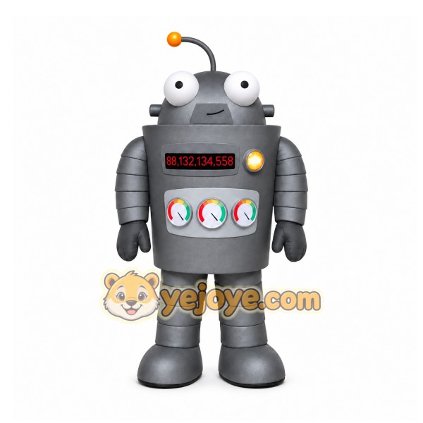 Gray Robot Mascot Costume for Events and Promotions Gray Robot Mascot Costume for Events and Promotions
