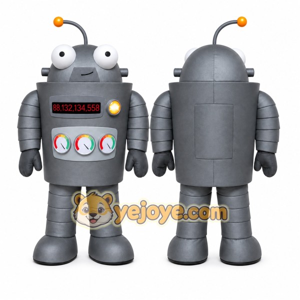 Gray Robot Mascot Costume for Events and Promotions