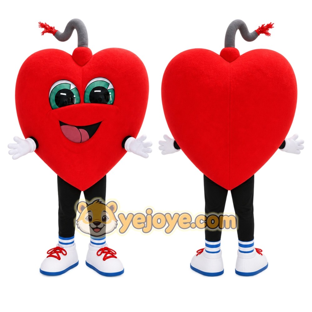 Red Heart Mascot Costume for Holiday Events