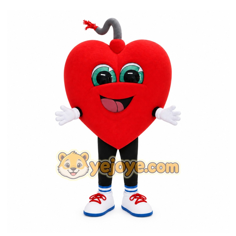 Red Heart Mascot Costume for Holiday Events