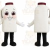 White Milk Carton Mascot Costume for Restaurant Promotions