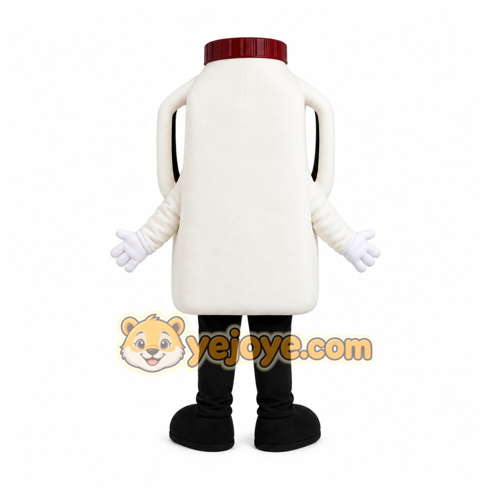 White Milk Carton Mascot Costume for Restaurant Promotions White Milk Carton Mascot Costume for Restaurant Promotions