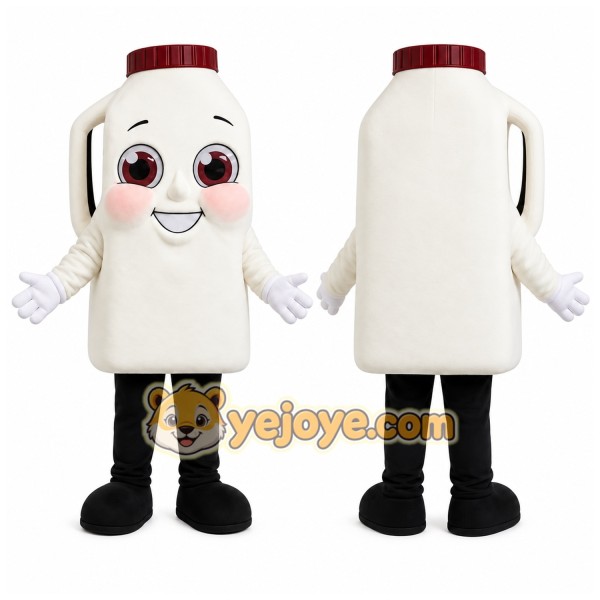 White Milk Carton Mascot Costume for Restaurant Promotions