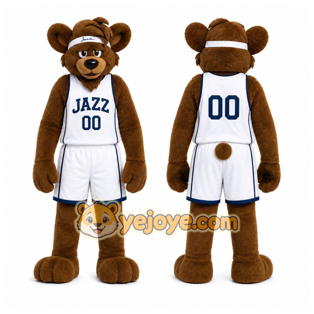 Brown Bear In Sports Uniform Mascot Costume for Sports Events Brown Bear In Sports Uniform Mascot Costume for Sports Events