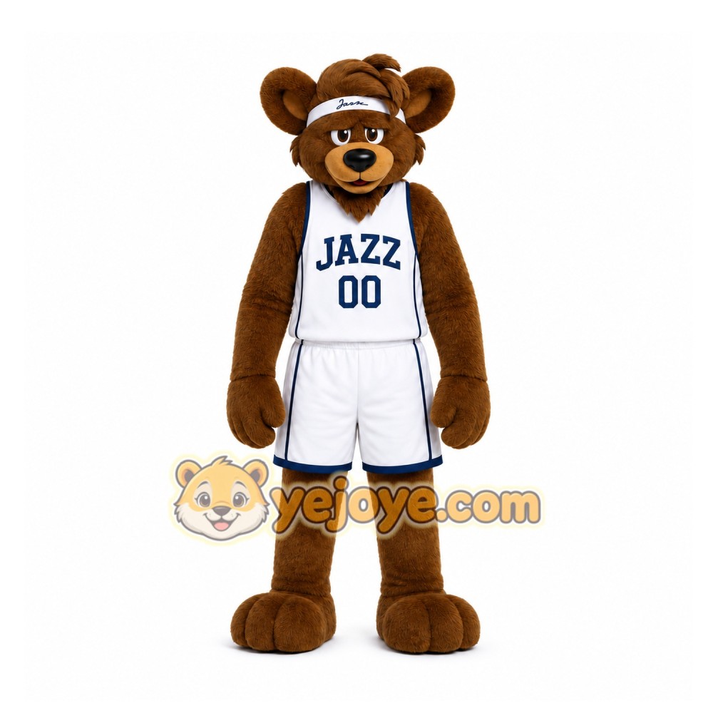 Brown Bear In Sports Uniform Mascot Costume for Sports Events Brown Bear In Sports Uniform Mascot Costume for Sports Events