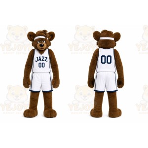 Brown Bear In Sports Uniform Mascot Costume for Sports Events