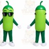 Green Pickle Mascot Costume for Events and Promotions