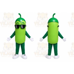 Green Pickle Mascot Costume for Events and Promotions