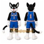 Black Cat In Sports Uniform Mascot Costume for Sports Events