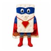 White Superhero Cracker Mascot Costume for Events and Promotions White Superhero Cracker Mascot Costume for Events and Promotions