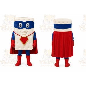 White Superhero Cracker Mascot Costume for Events and Promotions