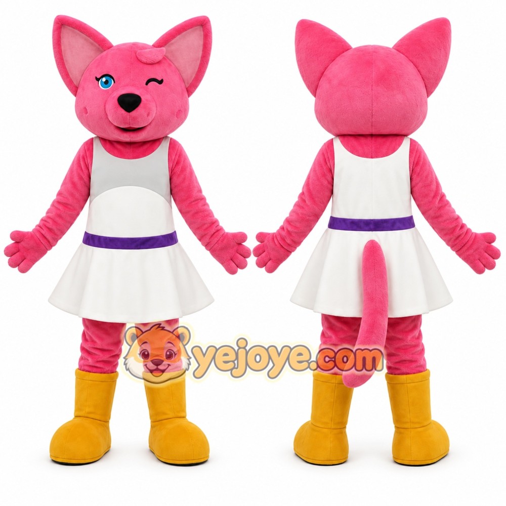 Pink Cat Mascot Costume for Children's Events Pink Cat Mascot Costume for Children's Events