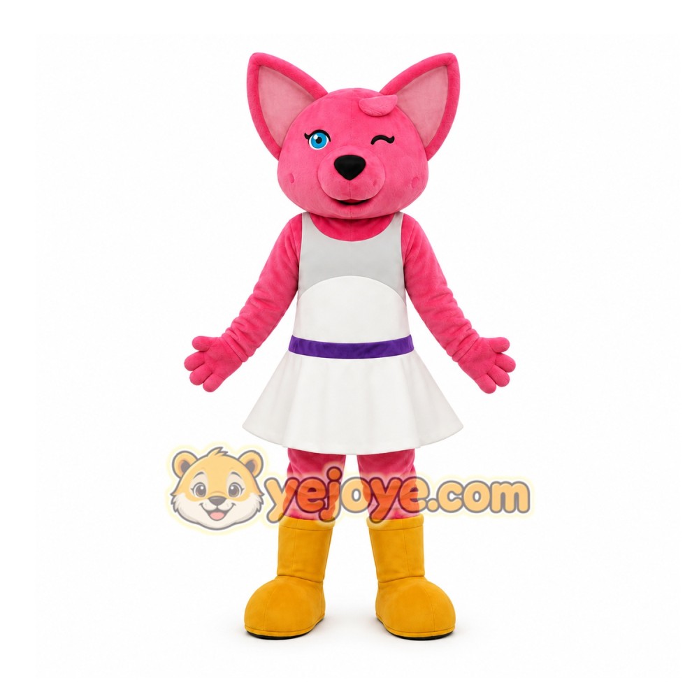 Pink Cat Mascot Costume for Children's Events Pink Cat Mascot Costume for Children's Events