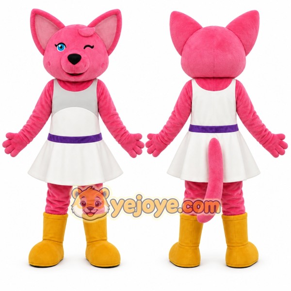 Pink Cat Mascot Costume for Children's Events