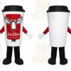 White Coffee Cup Mascot Costume for Restaurant Promotions