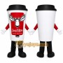 White Coffee Cup Mascot Costume for Restaurant Promotions