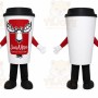 White Coffee Cup Mascot Costume for Restaurant Promotions