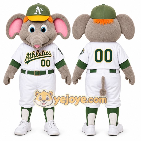 Gray Elephant Mascot Costume for Sports Events