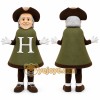 Green Colonial Man Mascot Costume for School Events Green Colonial Man Mascot Costume for School Events