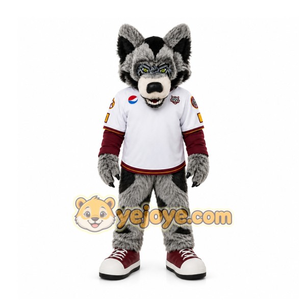 Gray Wolf Mascot Costume for Sports Events Gray Wolf Mascot Costume for Sports Events
