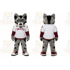 Gray Wolf Mascot Costume for Sports Events