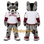 Gray Wolf Mascot Costume for Sports Events