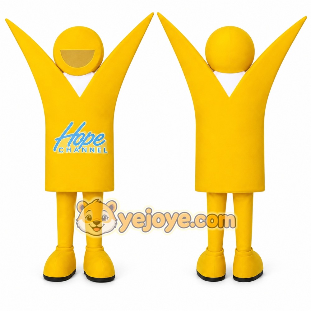 Yellow Abstract Human Figure Mascot Costume for Corporate Events Yellow Abstract Human Figure Mascot Costume for Corporate Events