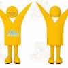 Yellow Abstract Human Figure Mascot Costume for Corporate Events
