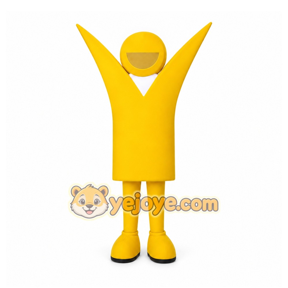 Yellow Abstract Human Figure Mascot Costume for Corporate Events Yellow Abstract Human Figure Mascot Costume for Corporate Events