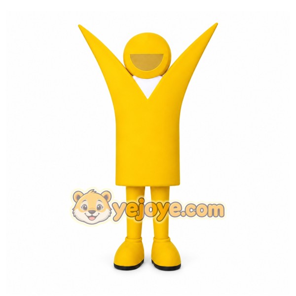 Yellow Abstract Human Figure Mascot Costume for Corporate Events