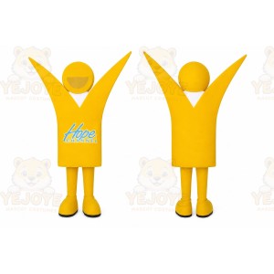 Yellow Abstract Human Figure Mascot Costume for Corporate Events