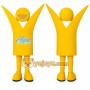 Yellow Abstract Human Figure Mascot Costume for Corporate Events