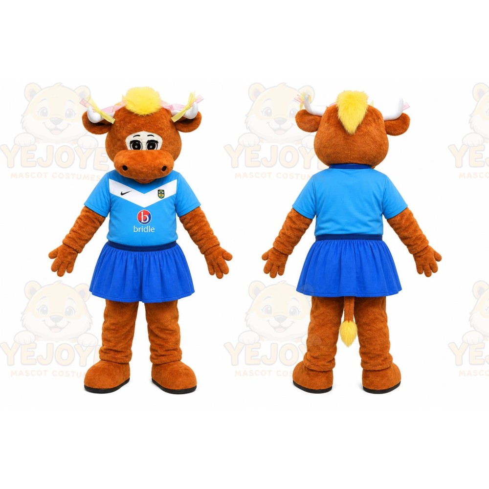 Brown Bull Mascot Costume for Sports Events
