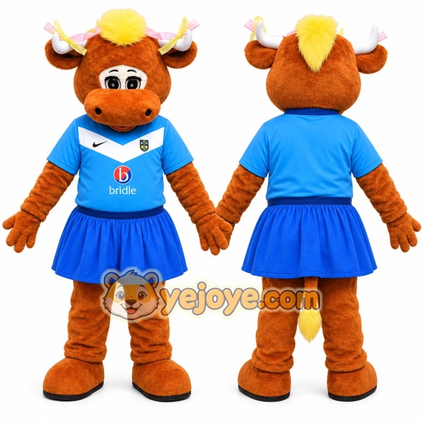 Brown Bull Mascot Costume for Sports Events